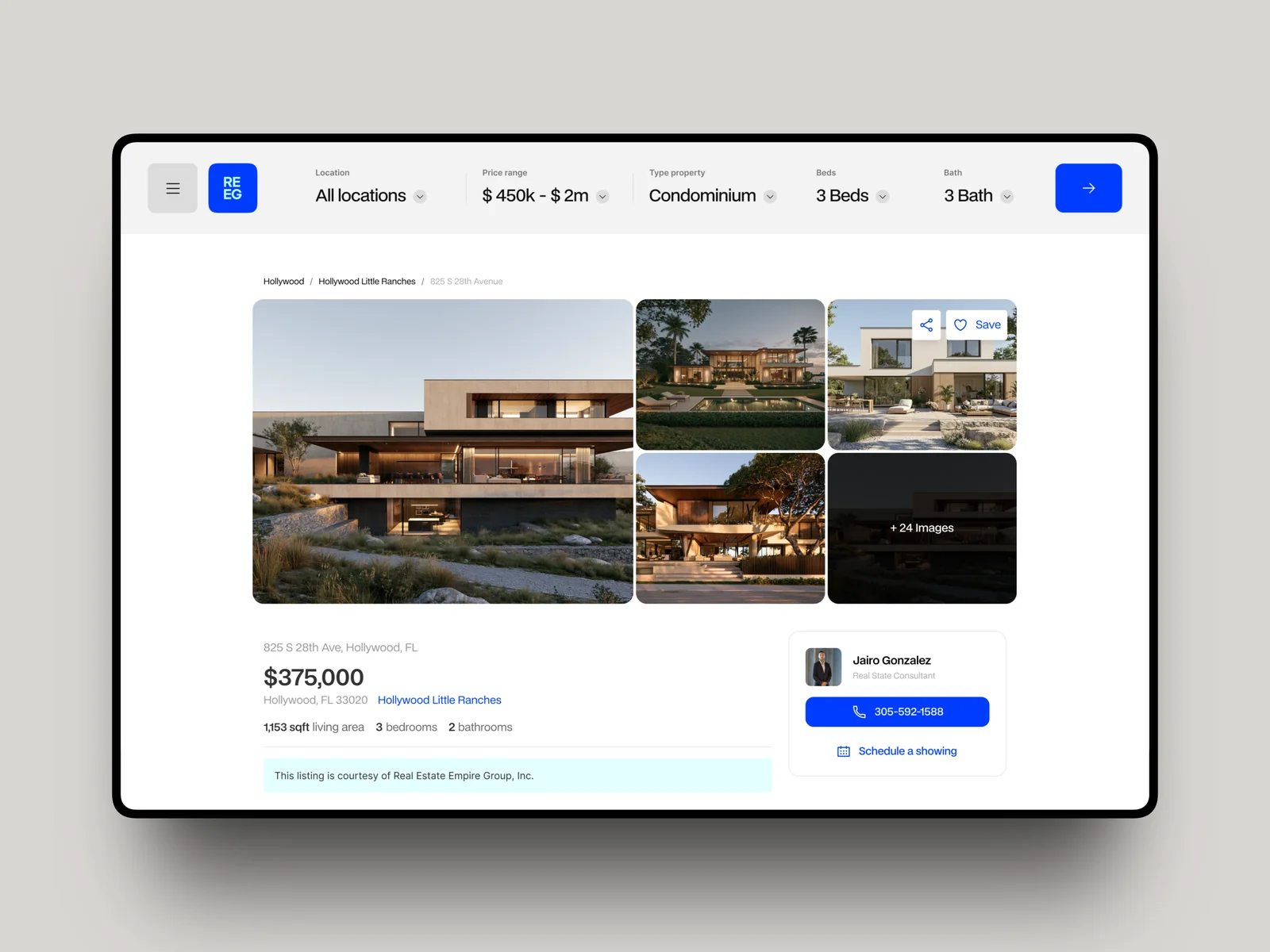 Property details, photo gallery and direct contact with an agent
