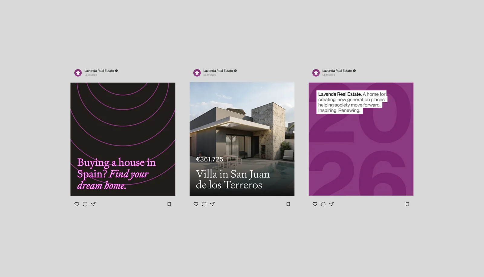 Lavanda Real Estate: Sociale media (ontwerp)